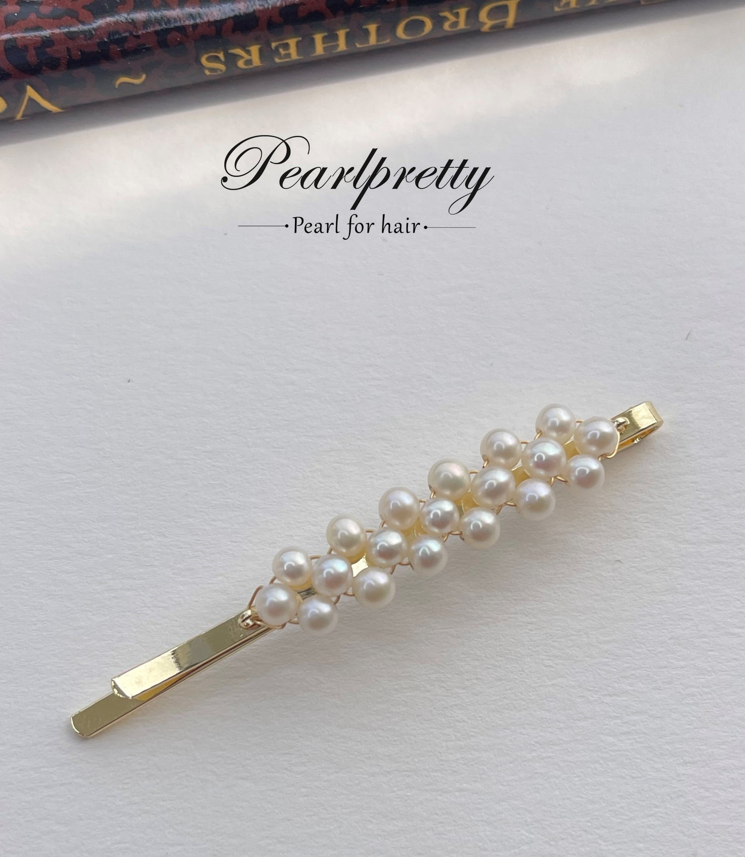 Vintage style pearl hair clips, genuine freshwater pearl hairpins