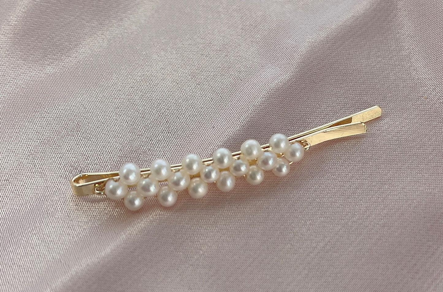 Freshwater Pearl Vintage Hair Clips, Prealpretty pearl minimalist barrette